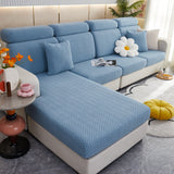 Stretchable Jacquard Polar Fleece Sofa Cover Non-Slip Furniture Protector for Pets L-Shaped Couch Slipcovers - Ornate Home