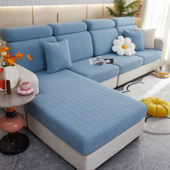 Stretchable Jacquard Polar Fleece Sofa Cover Non-Slip Furniture Protector for Pets L-Shaped Couch Slipcovers - Ornate Home
