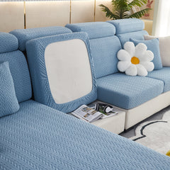 Stretchable Jacquard Polar Fleece Sofa Cover Non-Slip Furniture Protector for Pets L-Shaped Couch Slipcovers - Ornate Home
