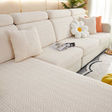 Stretchable Jacquard Polar Fleece Sofa Cover Non-Slip Furniture Protector for Pets L-Shaped Couch Slipcovers - Ornate Home