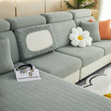 Stretchable Jacquard Polar Fleece Sofa Cover Non-Slip Furniture Protector for Pets L-Shaped Couch Slipcovers - Ornate Home