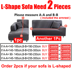 Stretchable Thick Velvet Sofa Cover for L Shaped Corner Sofa in Living Room Fits 1/2/3/4 Seater Couches - Ornate Home