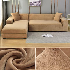 Stretchable Thick Velvet Sofa Cover for L Shaped Corner Sofa in Living Room Fits 1/2/3/4 Seater Couches - Ornate Home