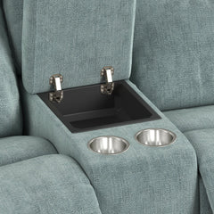 Striker Bristol Seafoam Loveseat with Console - Ornate Home