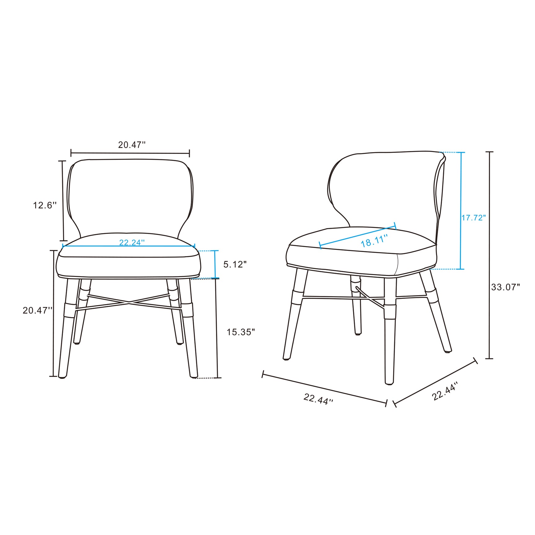 Strine Dining Chair in Dark Taupe - Ornate Home