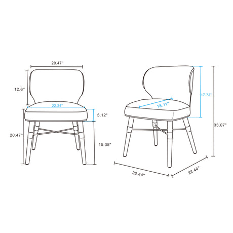 Strine Dining Chair in Dark Taupe - Ornate Home