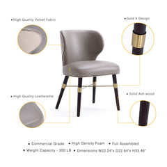 Strine Dining Chair in Dark Taupe - Ornate Home