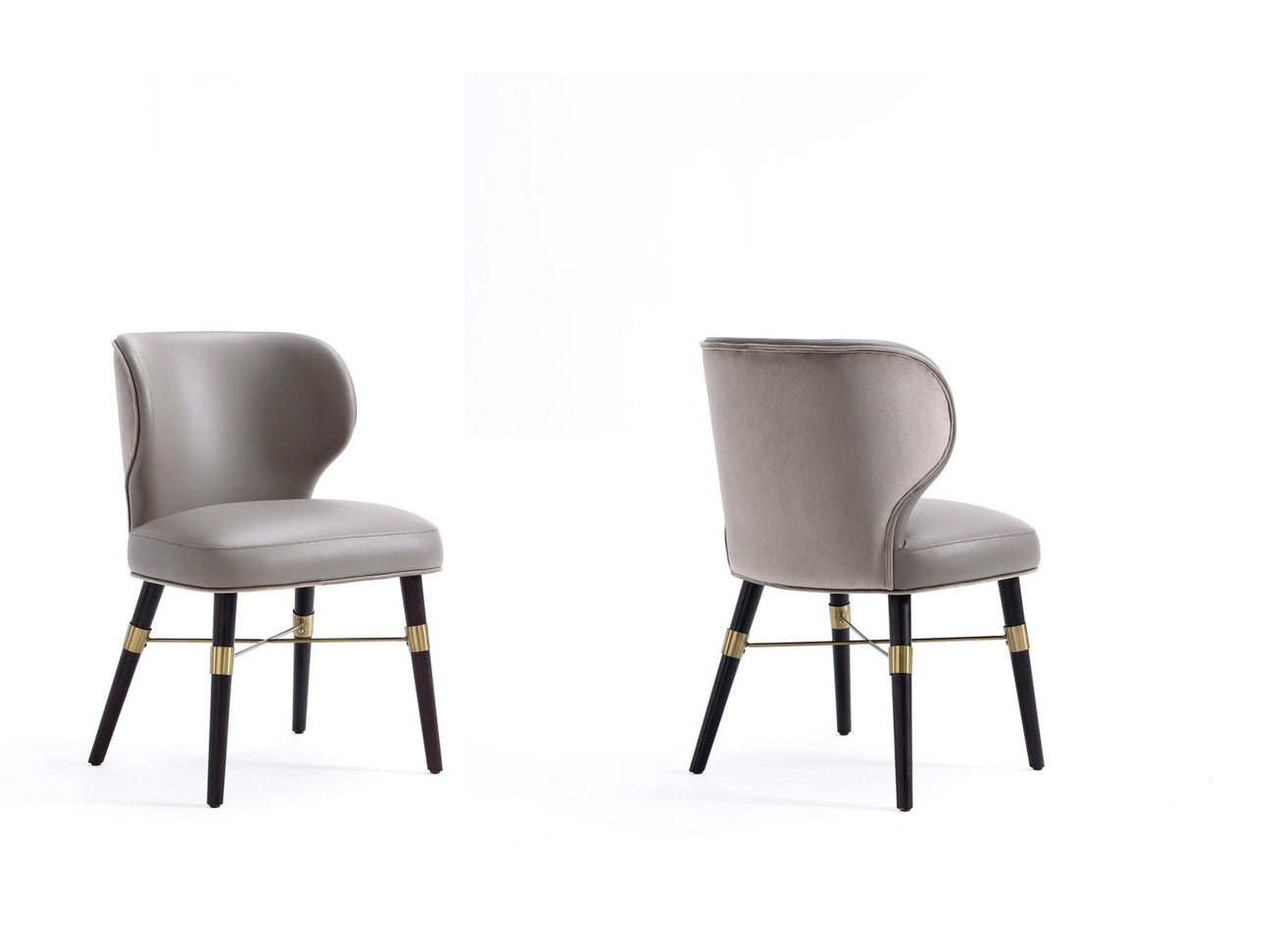 Strine Dining Chair in Dark Taupe (set of 2) - Ornate Home