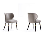 Strine Dining Chair in Dark Taupe (set of 2) - Ornate Home