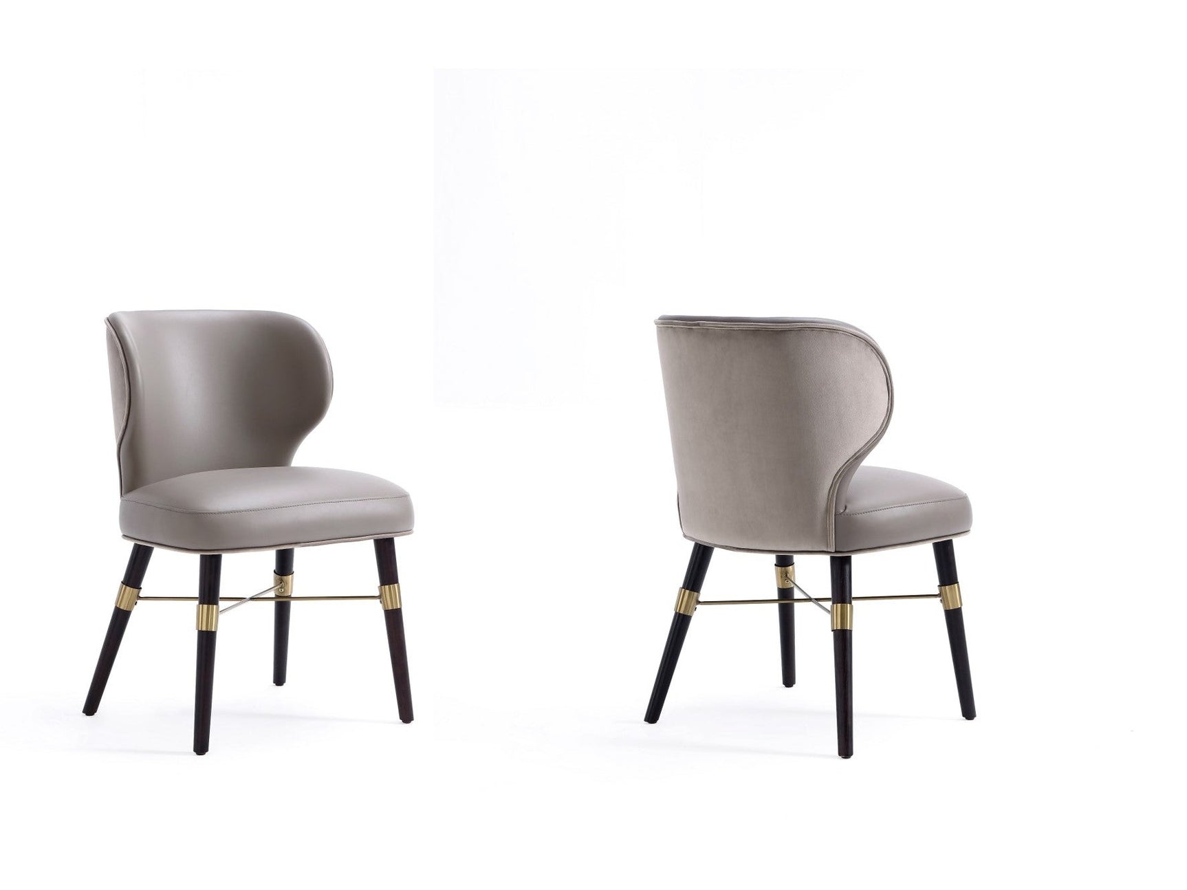Strine Dining Chair in Dark Taupe (set of 2) - Ornate Home