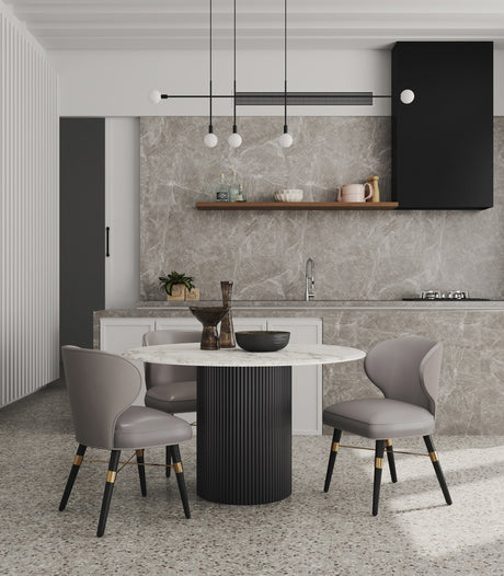 Strine Dining Chair in Dark Taupe (set of 2) - Ornate Home