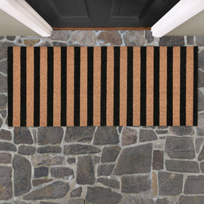 Striped Black/Natural 24x57 Doormat - Ornate Home
