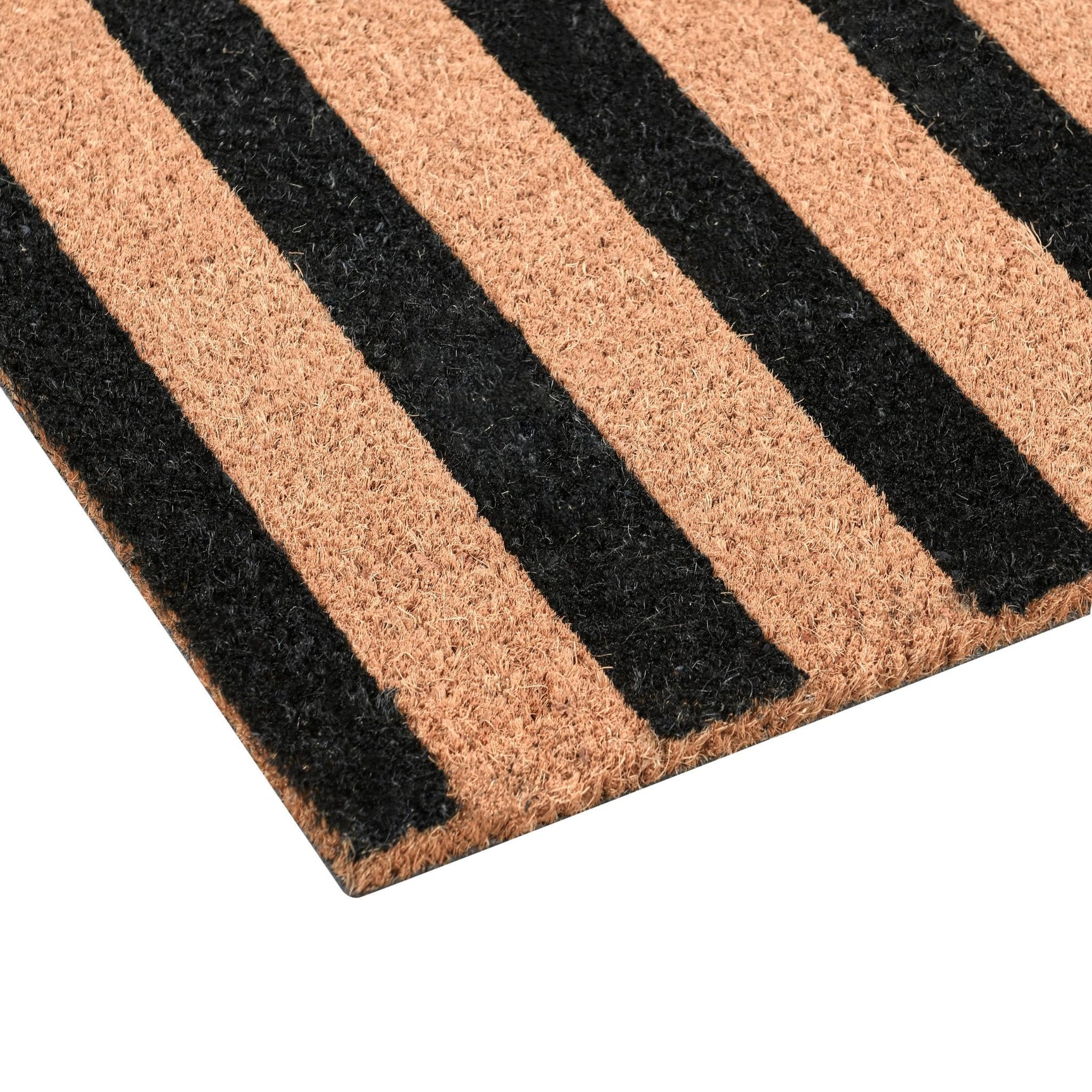 Striped Black/Natural 24x57 Doormat - Ornate Home