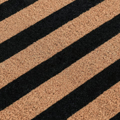 Striped Black/Natural 24x57 Doormat - Ornate Home