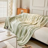 Striped Chenille Sofa Slipcover Throw, Soft Thick Washable Couch Cover Blanket - Ornate Home