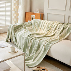 Striped Chenille Sofa Slipcover Throw, Soft Thick Washable Couch Cover Blanket - Ornate Home