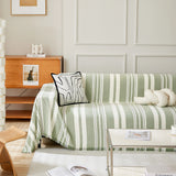 Striped Chenille Sofa Slipcover Throw, Soft Thick Washable Couch Cover Blanket - Ornate Home