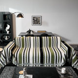 Striped Chenille Sofa Throw Covers, Boho Style Cozy Couch Protector Blanket - Ornate Home