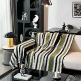 Striped Chenille Sofa Throw Covers, Boho Style Cozy Couch Protector Blanket - Ornate Home