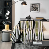 Striped Chenille Sofa Throw Covers, Boho Style Cozy Couch Protector Blanket - Ornate Home