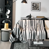 Striped Chenille Sofa Throw Covers, Boho Style Cozy Couch Protector Blanket - Ornate Home