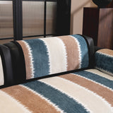 Striped Colorblock Non-Slip Sectional Couch Covers, Chenille Sofa Protector Cover - Ornate Home