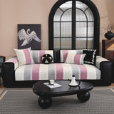 Striped Colorblock Non-Slip Sectional Couch Covers, Chenille Sofa Protector Cover - Ornate Home