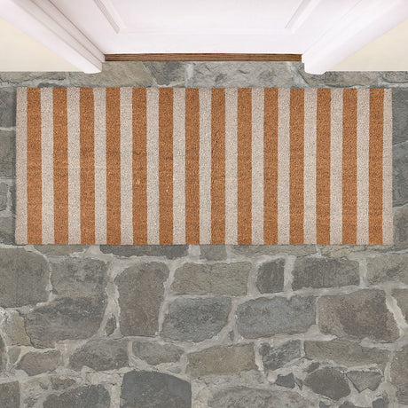 Striped Ivory/Natural 24x57 Doormat - Ornate Home