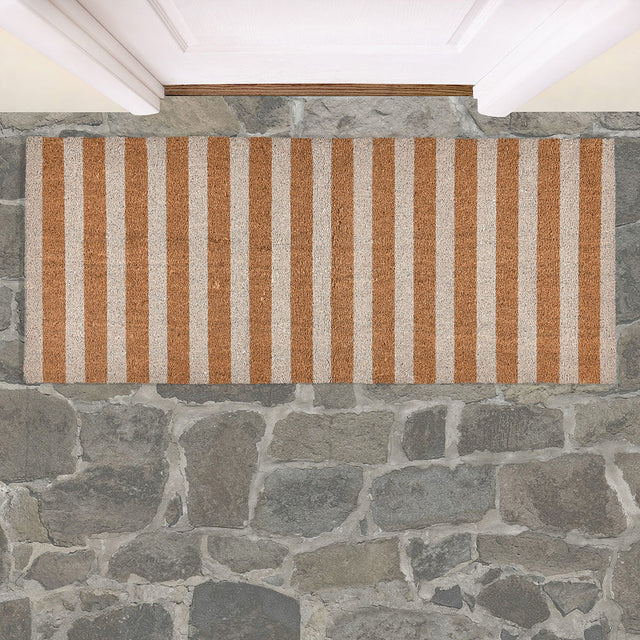 Striped Ivory/Natural 24x57 Doormat - Ornate Home