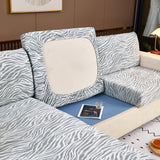 Striped Jacquard Fleece Furniture Covers Stretchable Non-Slip Cushion Covers for L-Shaped Couch, Pets - Ornate Home