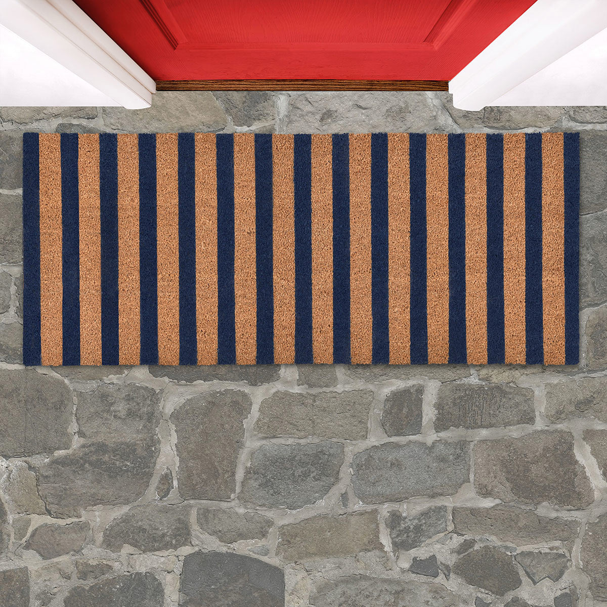 Striped Navy/Natural 24x57 Doormat - Ornate Home