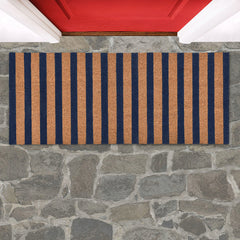 Striped Navy/Natural 24x57 Doormat - Ornate Home