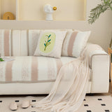 Striped Non-Slip Cooling Couch Cover, Summer Couch Pads for Seat Back Armrest - Ornate Home