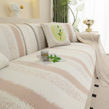 Striped Non-Slip Cooling Couch Cover, Summer Couch Pads for Seat Back Armrest - Ornate Home