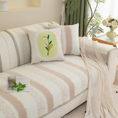 Striped Non-Slip Cooling Couch Cover, Summer Couch Pads for Seat Back Armrest - Ornate Home