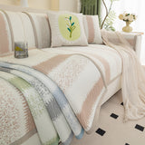 Striped Non-Slip Cooling Couch Cover, Summer Couch Pads for Seat Back Armrest - Ornate Home