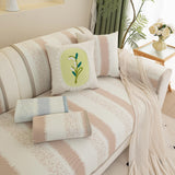 Striped Non-Slip Cooling Couch Cover, Summer Couch Pads for Seat Back Armrest - Ornate Home