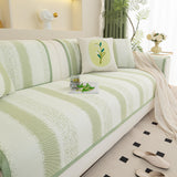 Striped Non-Slip Cooling Couch Cover, Summer Couch Pads for Seat Back Armrest - Ornate Home