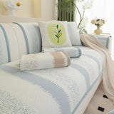 Striped Non-Slip Cooling Couch Cover, Summer Couch Pads for Seat Back Armrest - Ornate Home