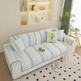 Striped Non-Slip Cooling Couch Cover, Summer Couch Pads for Seat Back Armrest - Ornate Home