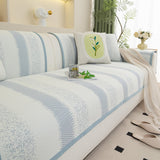 Striped Non-Slip Cooling Couch Cover, Summer Couch Pads for Seat Back Armrest - Ornate Home