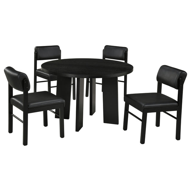 Strouse Black 5-piece Dining Set - Ornate Home