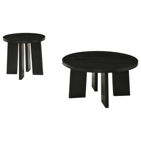 Strouse Black Coffee Table Set - Ornate Home