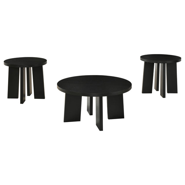Strouse Black Coffee Table Set - Ornate Home