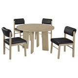 Strouse Black/Natural Oak 5-piece Dining Set - Ornate Home