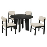 Strouse Cream/Black 5-piece Dining Set - Ornate Home