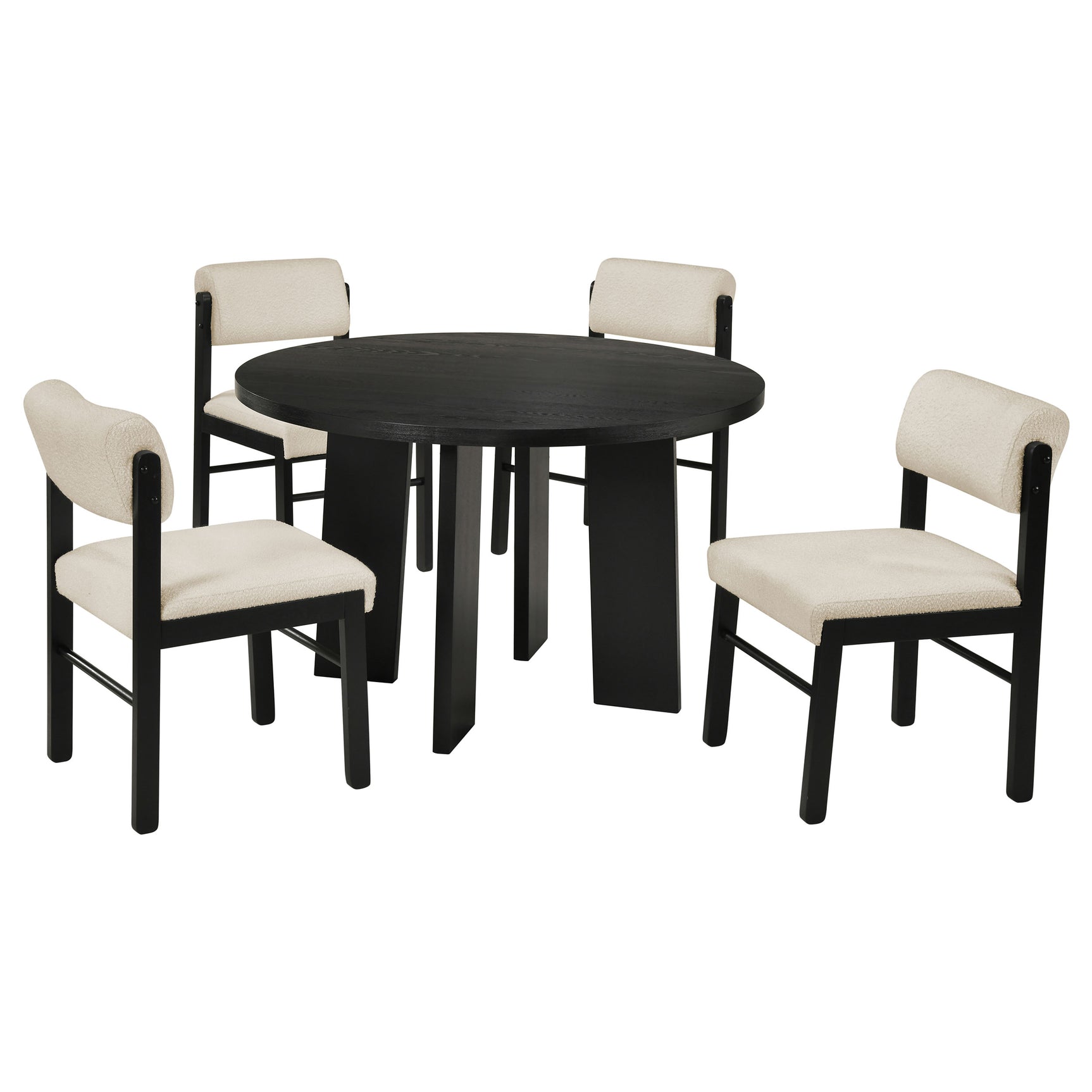 Strouse Cream/Black 5-piece Dining Set - Ornate Home