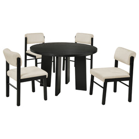 Strouse Cream/Black 5-piece Dining Set - Ornate Home