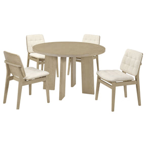 Strouse Cream/Natural Oak 5-piece Dining Set - Ornate Home
