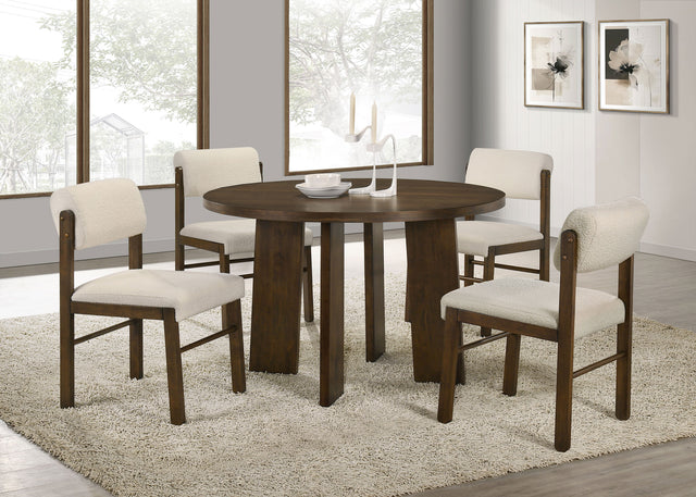 Strouse Cream/Walnut 5-piece Dining Set - Ornate Home